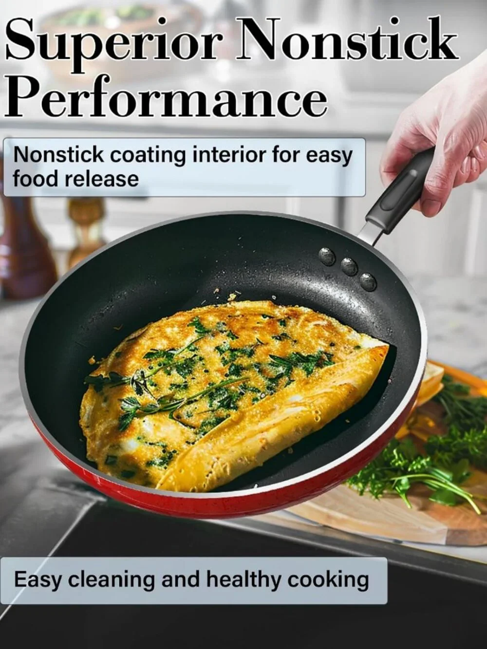 Nonstick Frying Pan Set - 8/9.5/11 Inch Skillets, Induction Compatible, 3-Piece